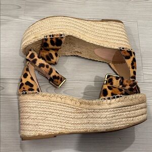 J. Crew Leopard Print Espadrille Wedges